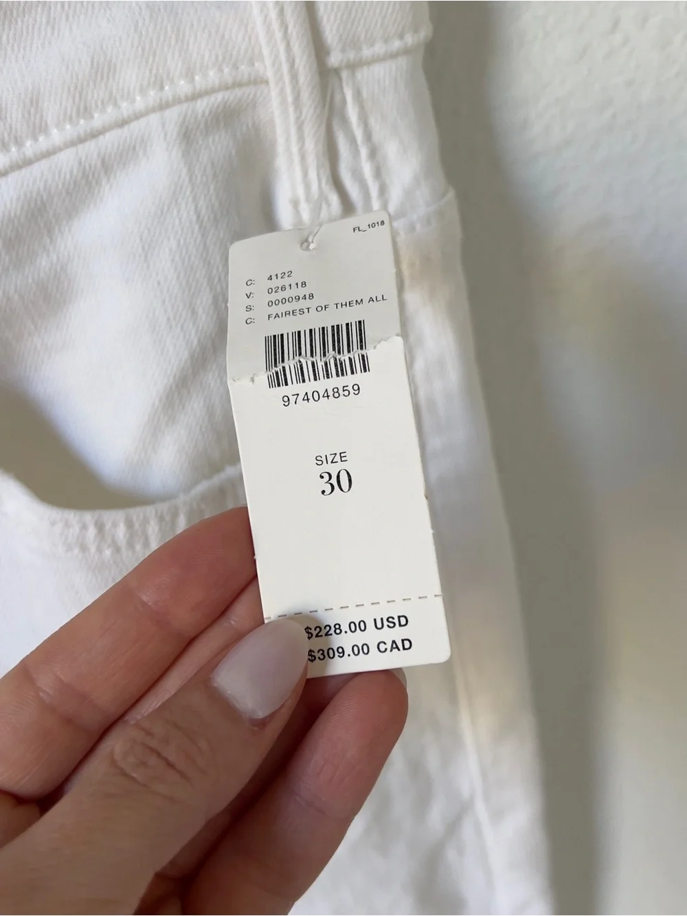 MOTHER The Hustler Roller High-Rise Ankle Jeans in Fairest Of Them All White NWT